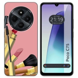 Funda Silicona para Xiaomi Poco C75 diseño Brochas Dibujos