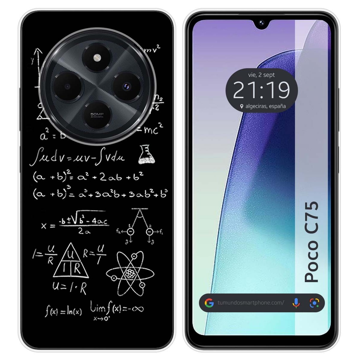 Funda Silicona para Xiaomi Poco C75 diseño Formulas Dibujos