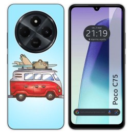 Funda Silicona para Xiaomi Poco C75 diseño Furgoneta Dibujos