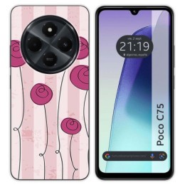 Funda Silicona para Xiaomi Poco C75 diseño Flores Vintage Dibujos