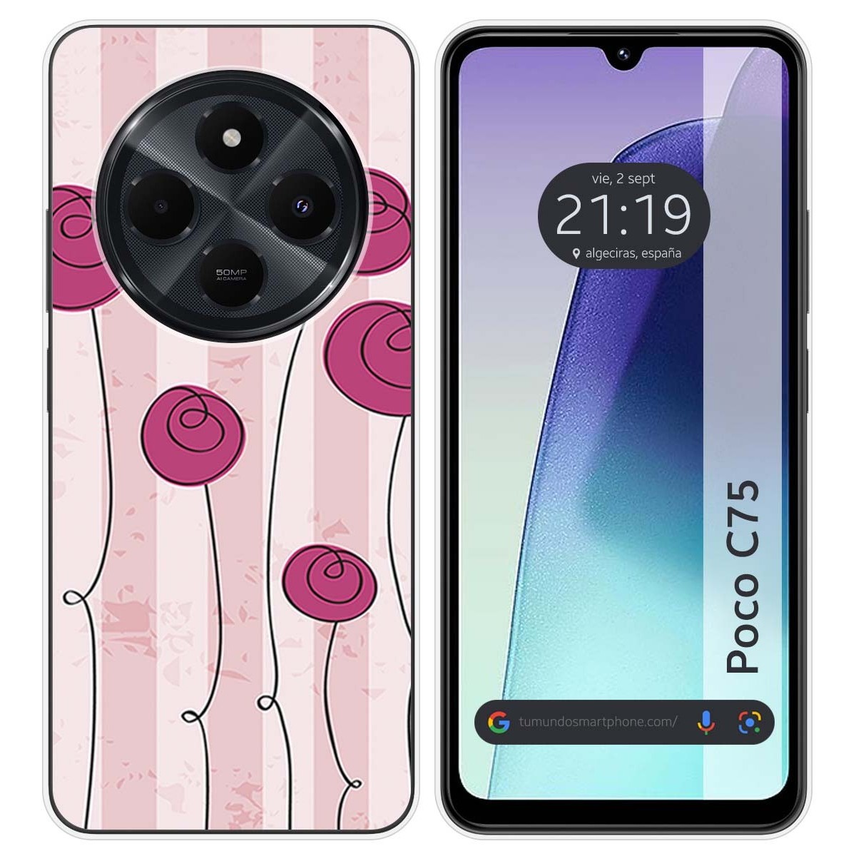 Funda Silicona para Xiaomi Poco C75 diseño Flores Vintage Dibujos