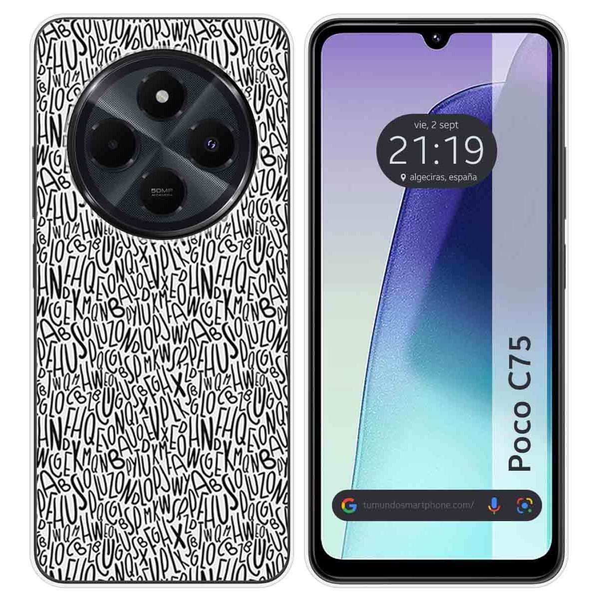 Funda Silicona para Xiaomi Poco C75 diseño Letras Dibujos