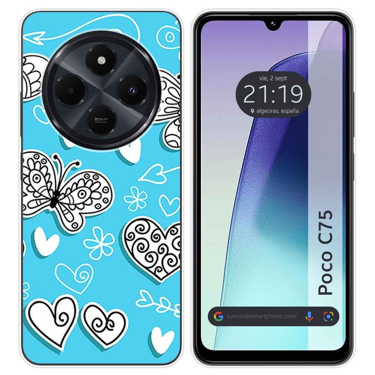 Funda Silicona para Xiaomi Poco C75 diseño Mariposas Dibujos