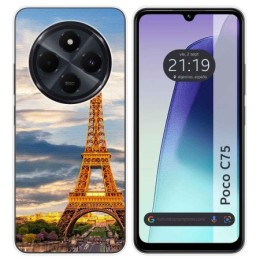 Funda Silicona para Xiaomi Poco C75 diseño Paris Dibujos