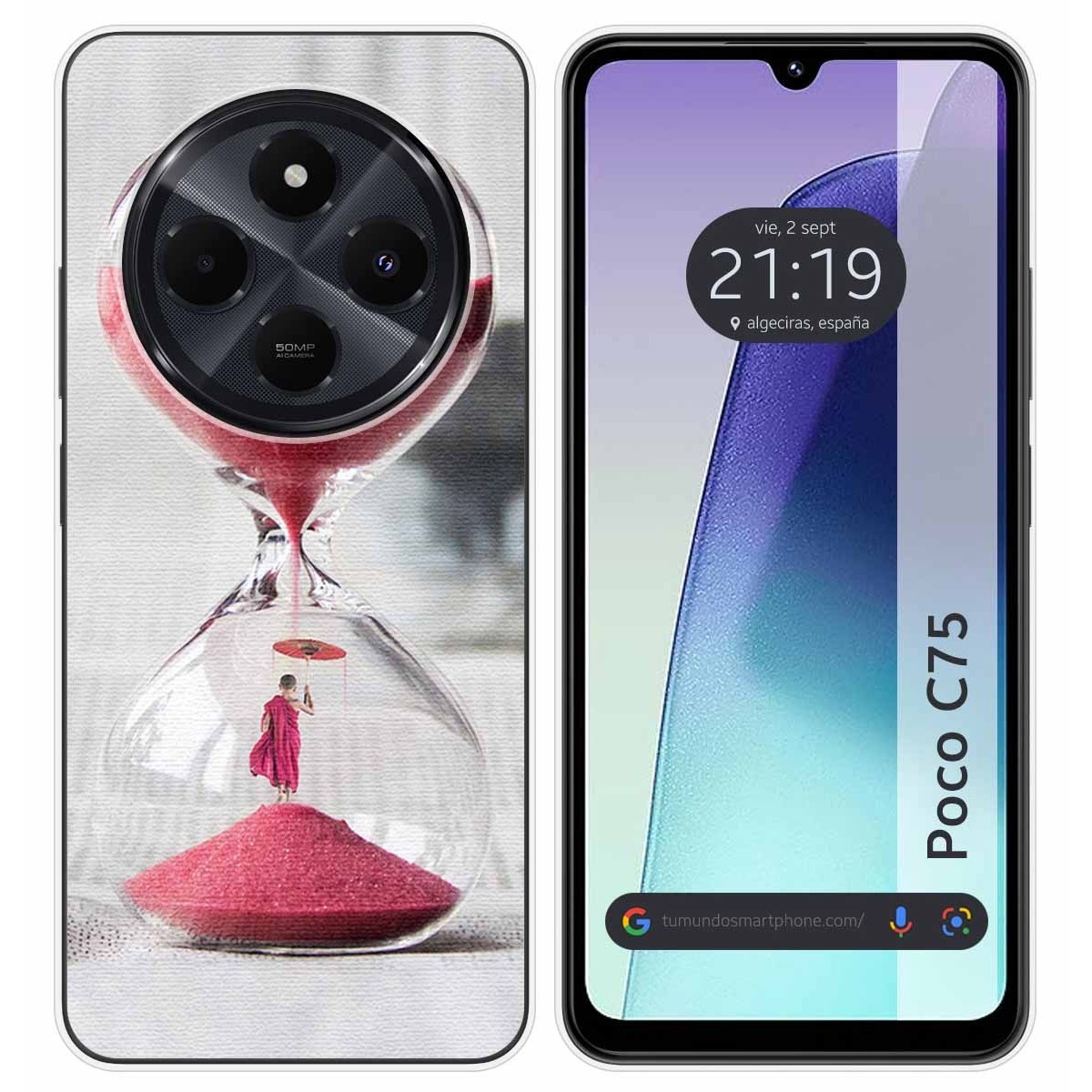 Funda Silicona para Xiaomi Poco C75 diseño Reloj Dibujos