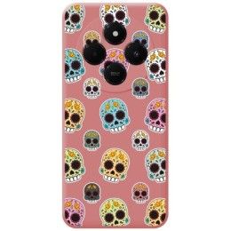 Funda Silicona Líquida Rosa para Xiaomi Poco C75 diseño Catrina Dibujos