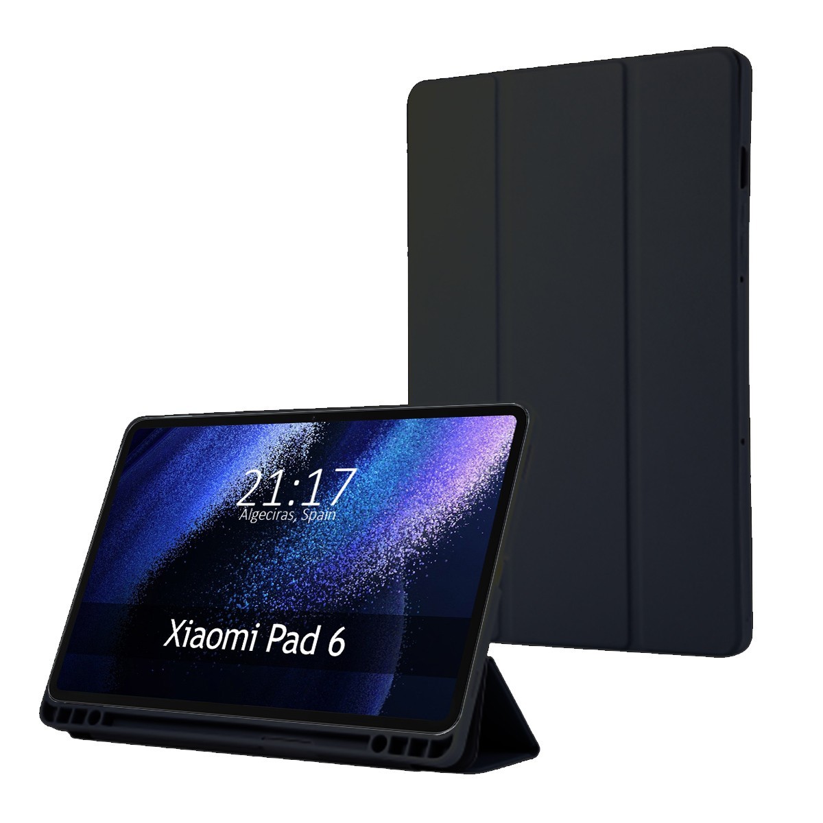 Funda con Tapa Smart para Xiaomi Pad 6 color Negra