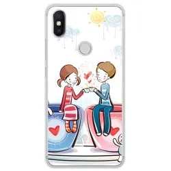 Funda Gel Tpu para Xiaomi Redmi S2 Diseño Cafe Dibujos