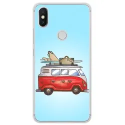 Funda Gel Tpu para Xiaomi Redmi S2 Diseño Furgoneta Dibujos