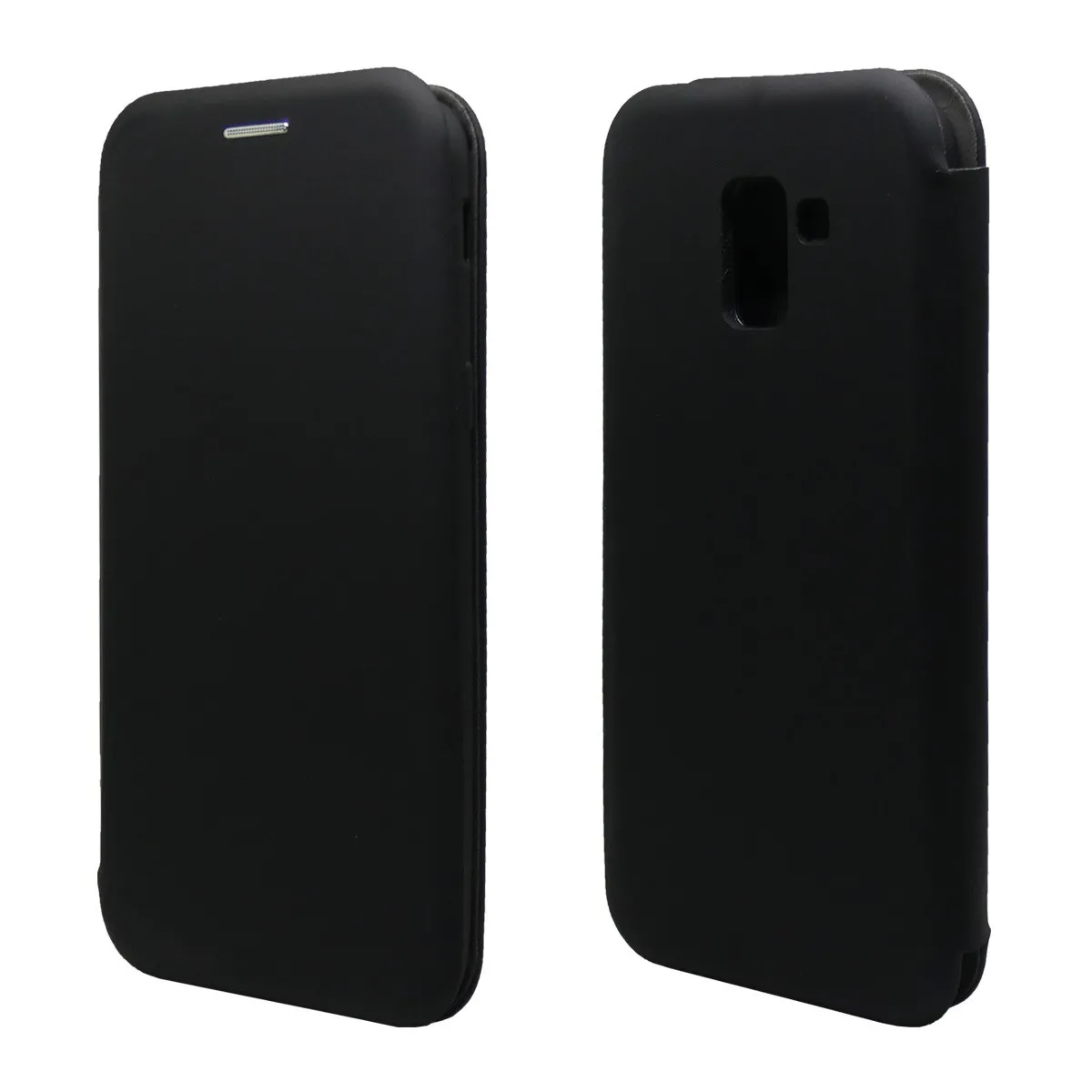 Funda Libro Soporte Magnética marca Vennus Negra para Samsung Galaxy J6+ Plus