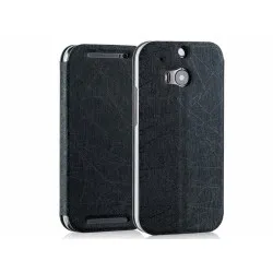 Funda Soporte Piel Texturizada Negra para HTC One 2 (M8)