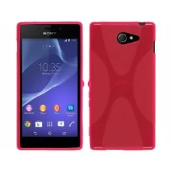 Funda Gel Tpu Sony Xperia M2 Aqua Modelo X Line Color Rosa